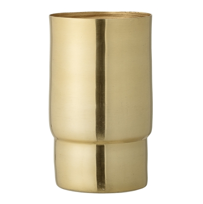 Vaso cilindrico in metallo dorato